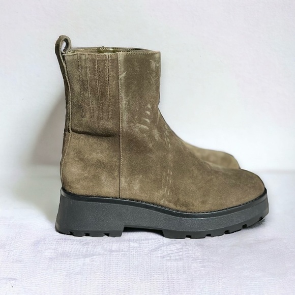 🌻NEW Vince Camuto Army Green Suede Chelsea Boot with Platform Sole Size 7.5 - Picture 4 of 12